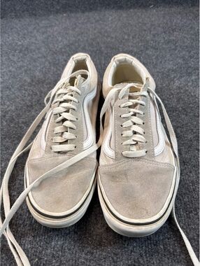 Vans Old Skool Men's 7.5 Women's 9 Beige Tan Suede Canvas Low Top Sneakers